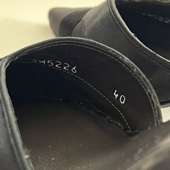 Vera Wang by Stuart Weitzman Black Satin Pointed Toe Pumps Eu40 - Picture 6 of 7